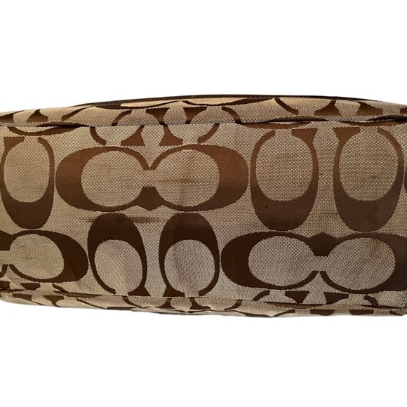 Coach F19202 Signature,  Brown & Tan Monogram Canvas Large Diaper Bag / Tote - Picture 9 of 13